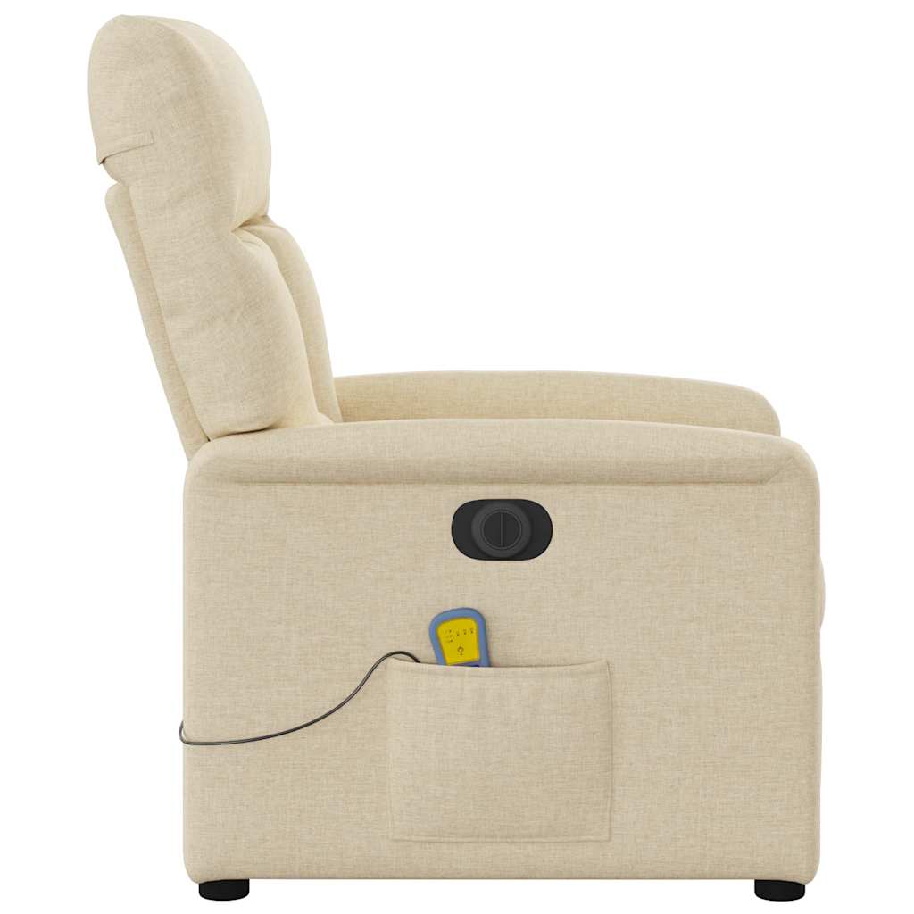 eldrevet massagestol stof cremefarvet