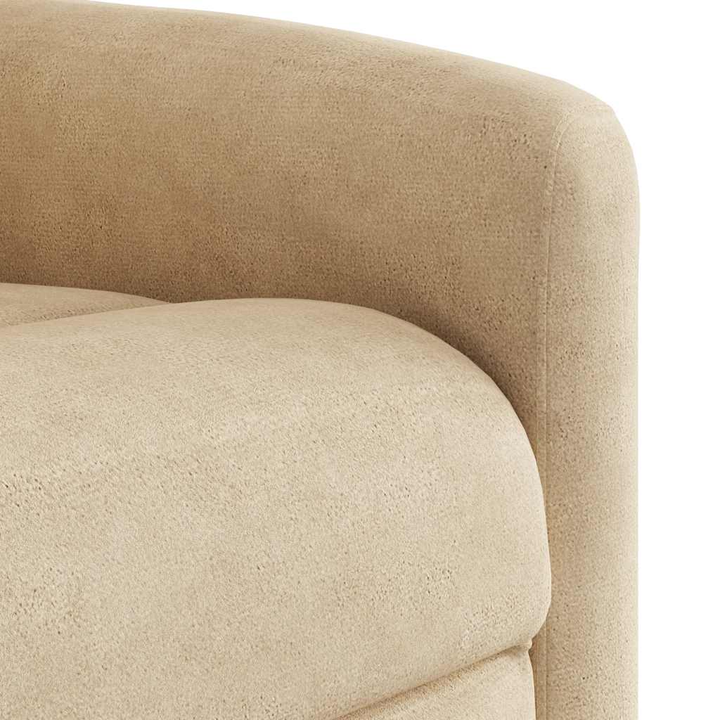 eldrevet lænestol mikrofiberstof cremefarvet