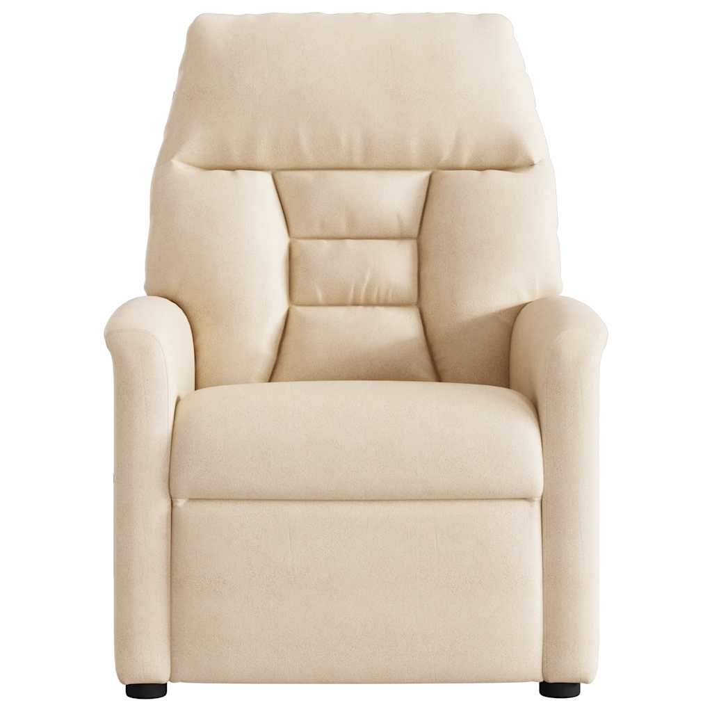 eldrevet lænestol mikrofiberstof beige