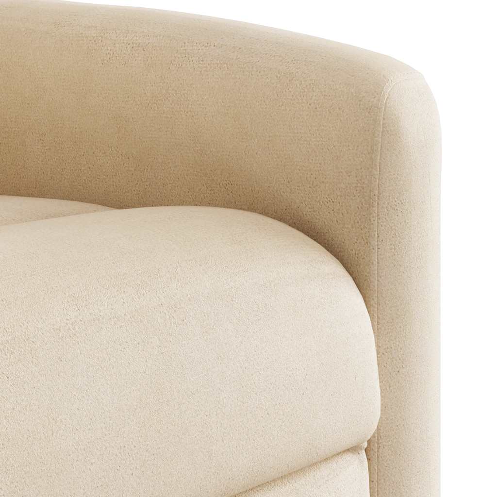 eldrevet lænestol mikrofiberstof beige