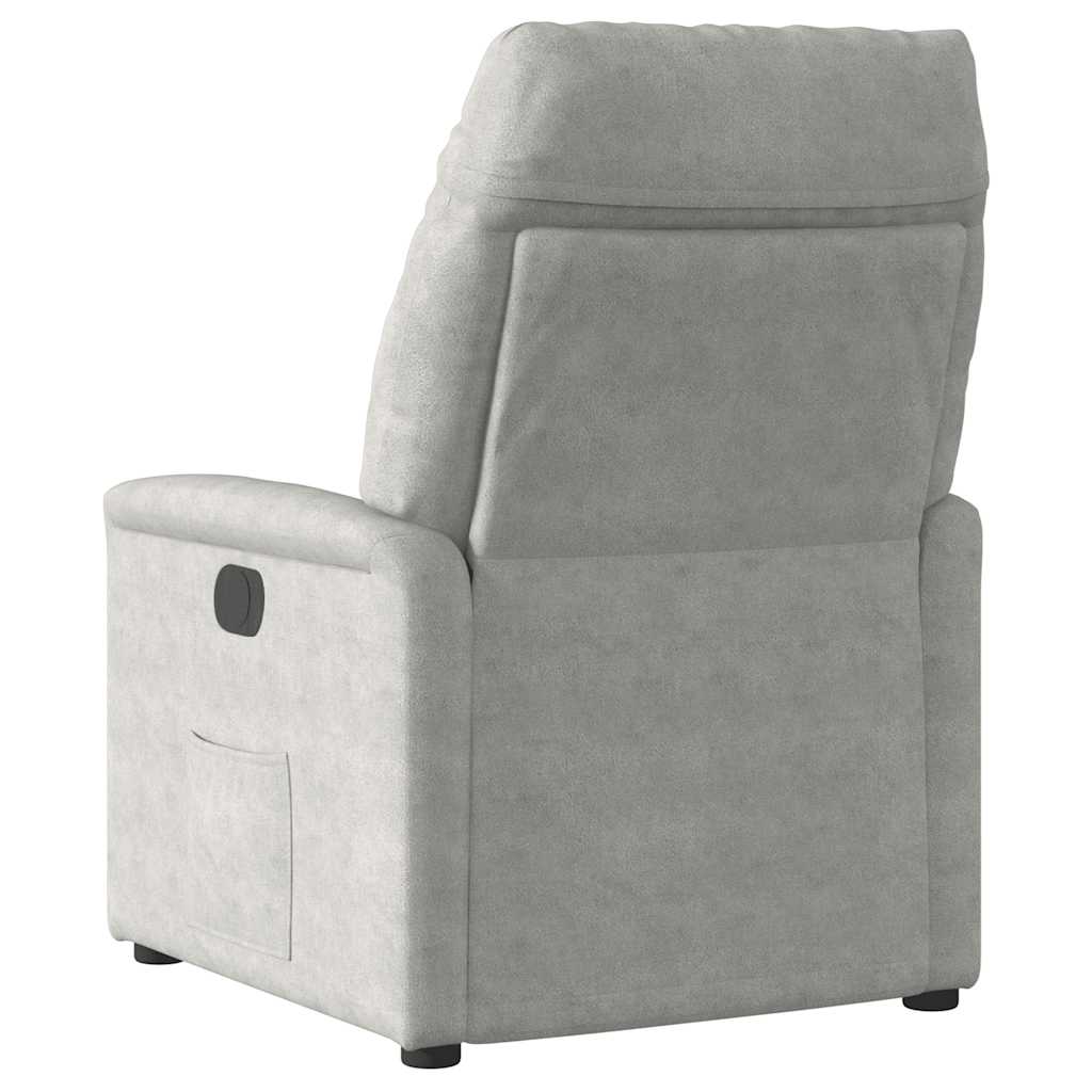 massagestol mikrofiberstof lysegrå