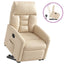 massagestol med løftefunktion mikrofiberstof beige