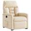 massagestol med løftefunktion mikrofiberstof beige