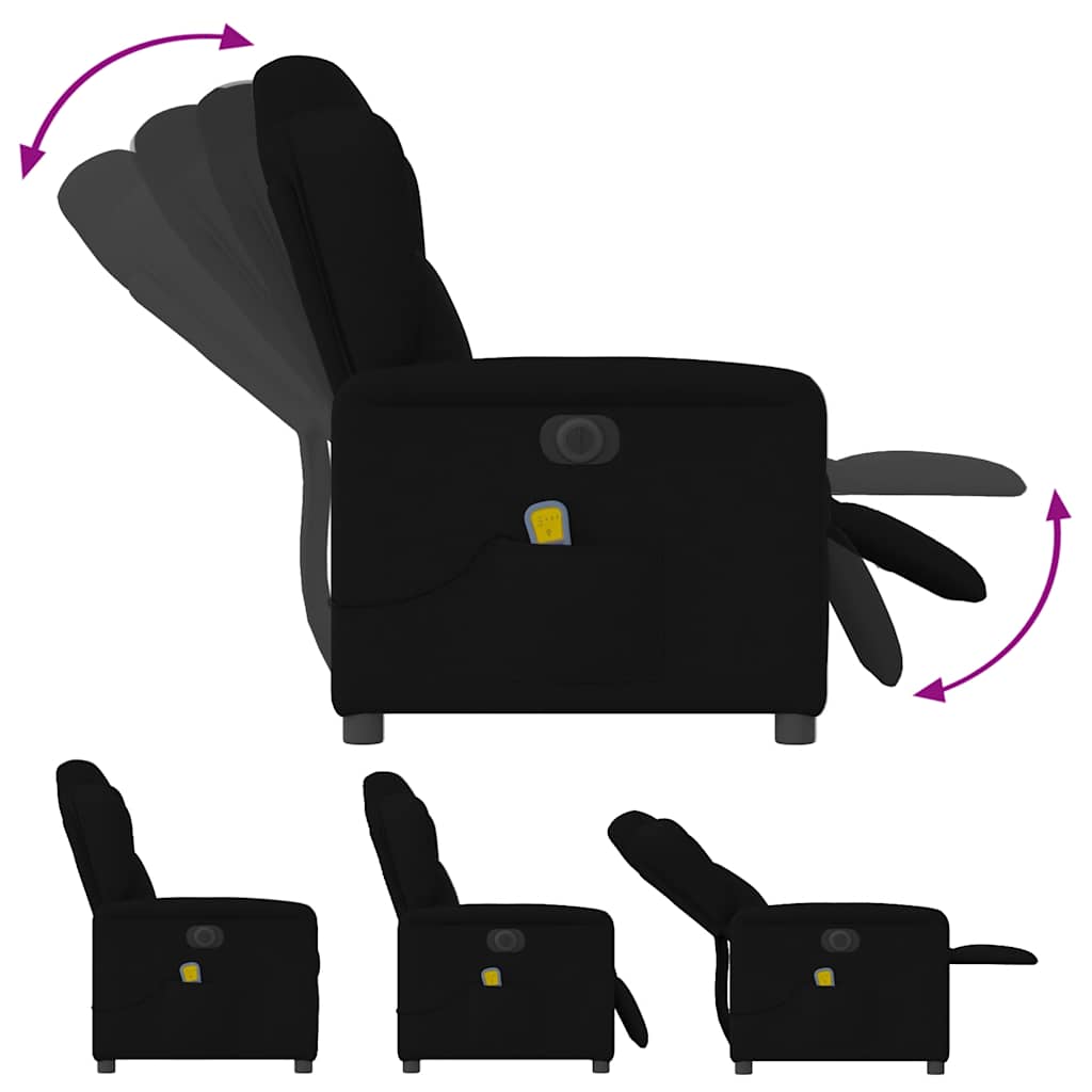 eldrevet massagestol stof sort