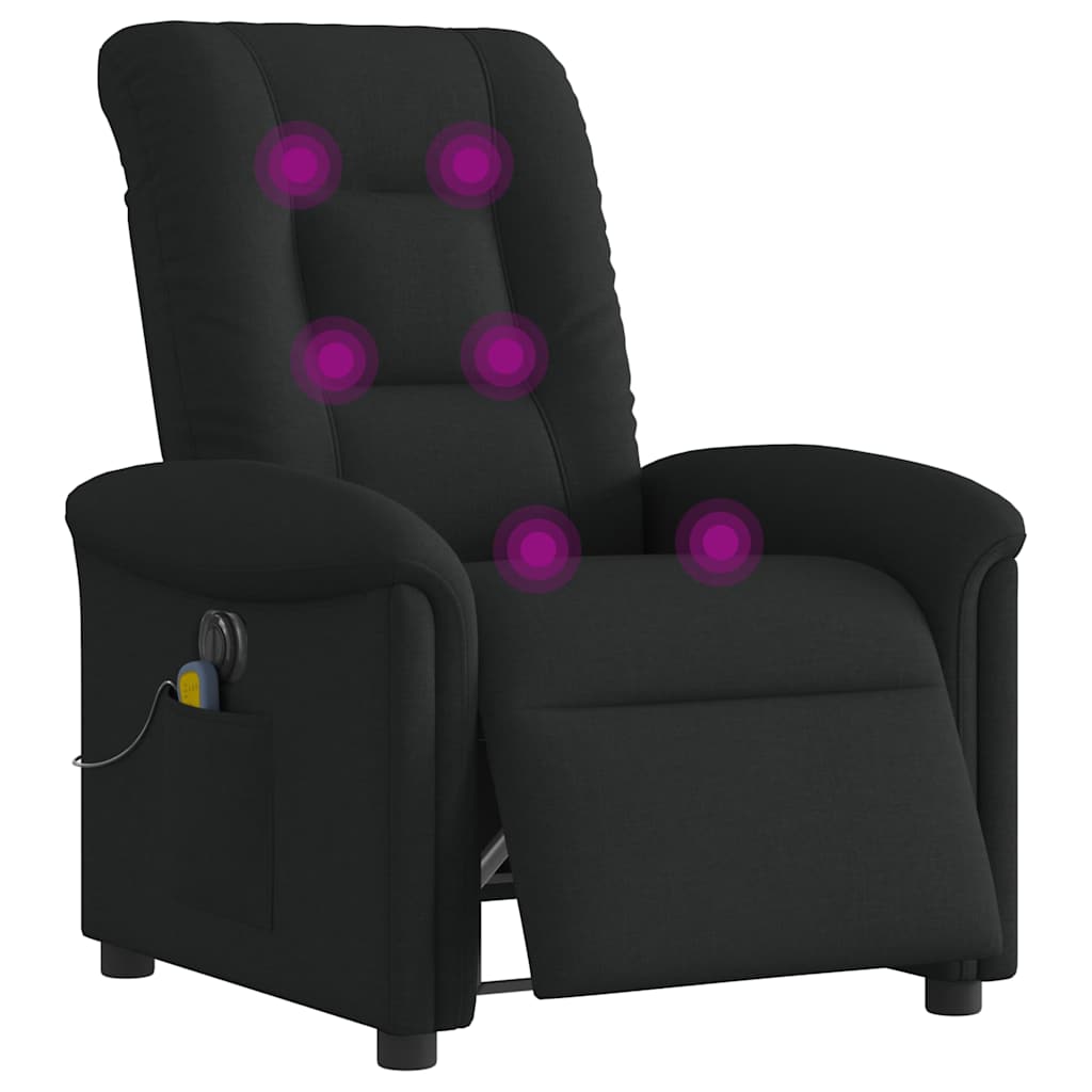 eldrevet massagestol stof sort