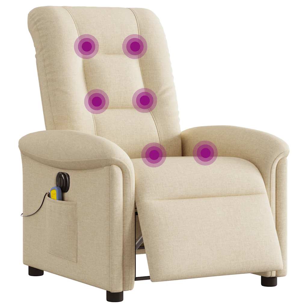 eldrevet massagestol stof cremefarvet