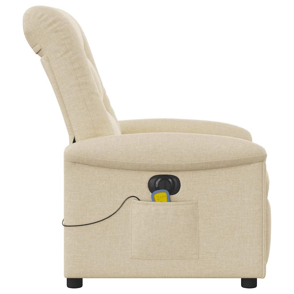 eldrevet massagestol stof cremefarvet