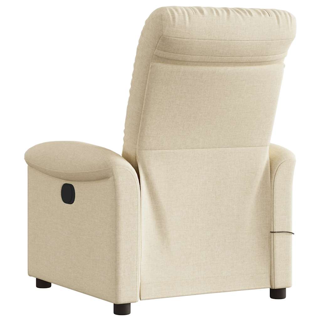 eldrevet massagestol stof cremefarvet
