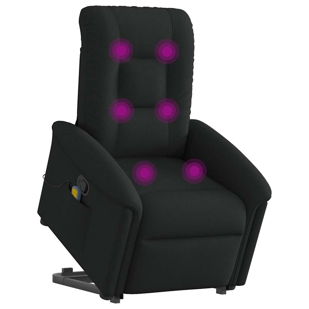 løftestol med massage stof sort