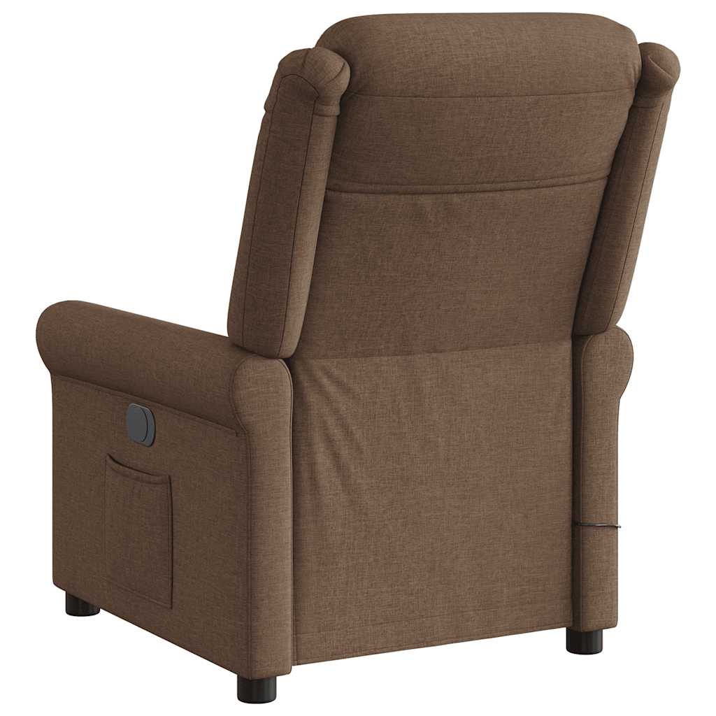 eldrevet massagestol stof brun