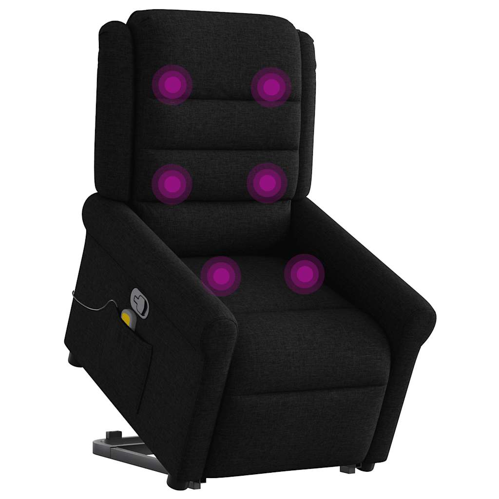 løftestol med massage stof sort