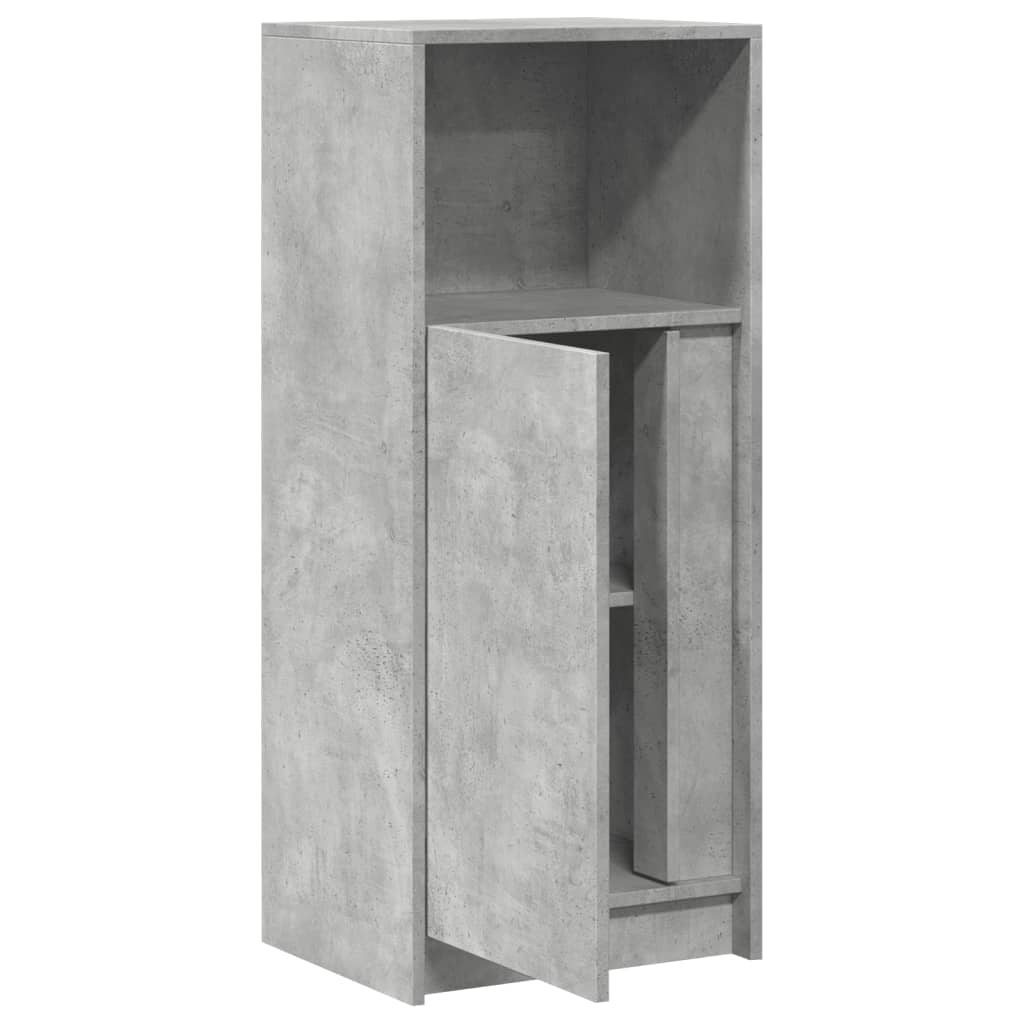 skab med LED-lys 42,5x34x100 cm konstrueret træ betongrå