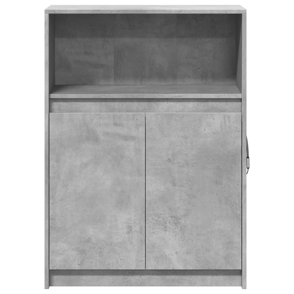 skab med LED 72x34x100 cm konstrueret træ betongrå