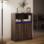 reol med LED 72x34x100 cm konstrueret træ brun egetræ