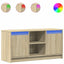 tv-bord med LED-lys 100x34x50 cm konstrueret træ sonoma-eg