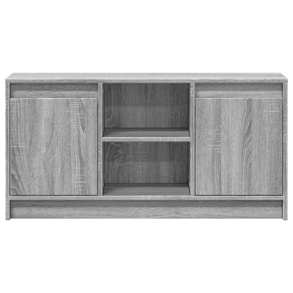 tv-bord m. LED-lys 100x34x50 cm konstrueret træ grå sonoma-eg