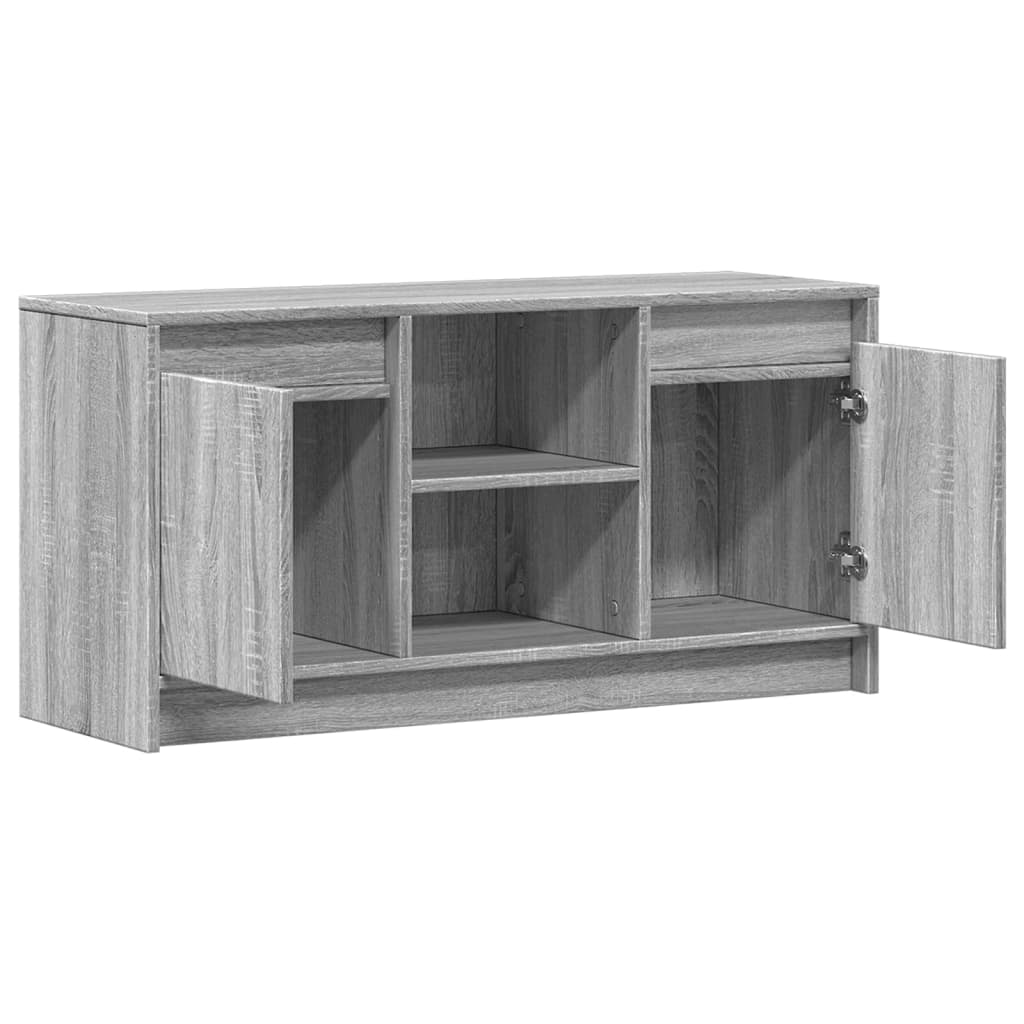 tv-bord m. LED-lys 100x34x50 cm konstrueret træ grå sonoma-eg