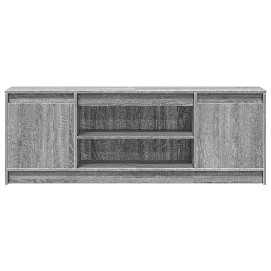 tv-bord m. LED-lys 139,5x34x50 cm konstrueret træ grå sonoma-eg