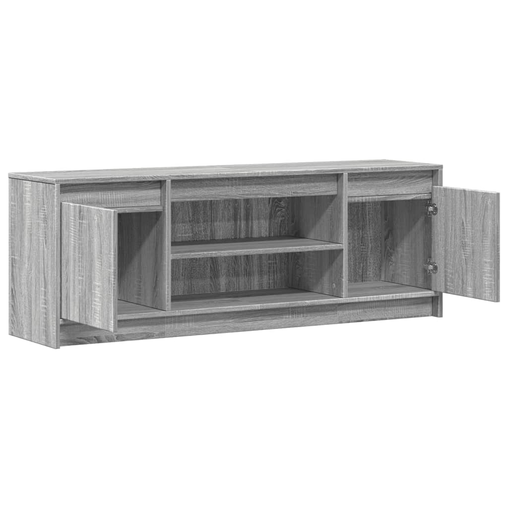 tv-bord m. LED-lys 139,5x34x50 cm konstrueret træ grå sonoma-eg