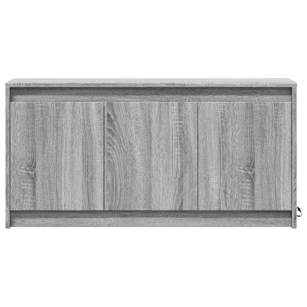 tv-bord m. LED-lys 100x34x50 cm konstrueret træ grå sonoma-eg