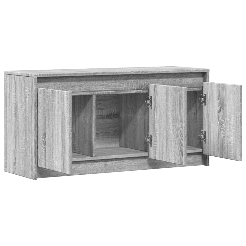 tv-bord m. LED-lys 100x34x50 cm konstrueret træ grå sonoma-eg