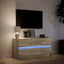tv-bord med LED-lys 100x34x50 cm konstrueret træ sonoma-eg