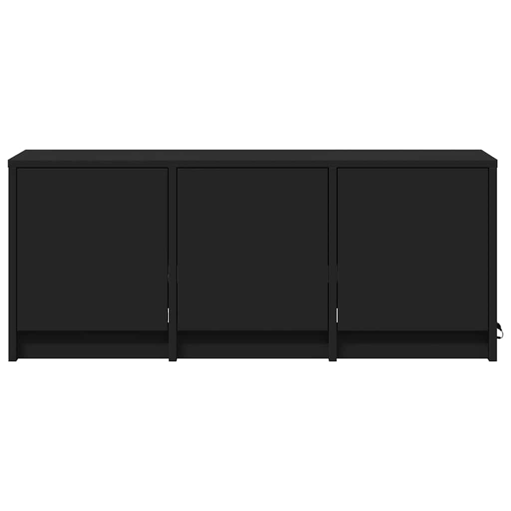 tv-bord med LED-lys 97x34x40 cm konstrueret træ sort