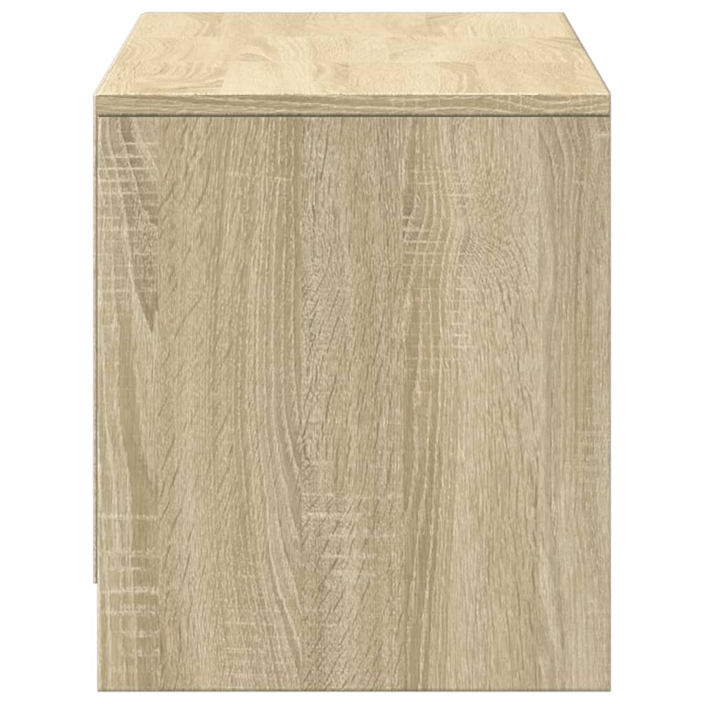 tv-bord med LED-lys 97x34x40 cm konstrueret træ sonoma-eg