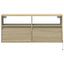 væghængt tv-bord med LED-lys 100x31x45 cm sonoma-eg