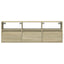 væghængt tv-bord med LED-lys 130x31x45 cm sonoma-eg