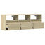 væghængt tv-bord med LED-lys 130x31x45 cm sonoma-eg