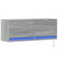 væghængt tv-bord med LED-lys 100x31x35 cm grå sonoma-eg