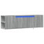 væghængt tv-bord med LED-lys 135x31x39,5 cm grå sonoma-eg