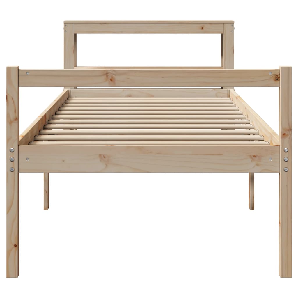 seniorseng med sengegavl 90x190 cm massivt fyrretræ