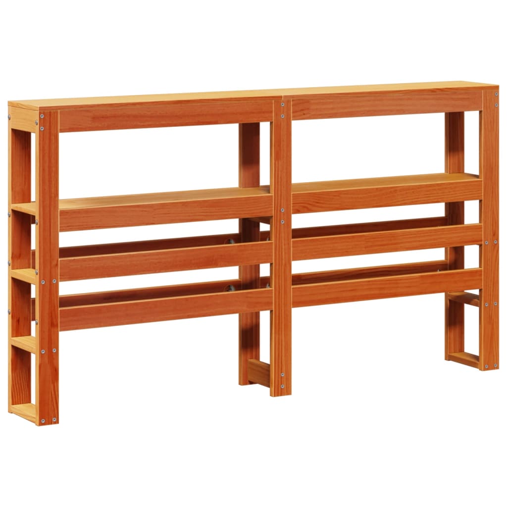 sengeramme med sengegavl 150x200 cm massivt fyrretræ gyldenbrun