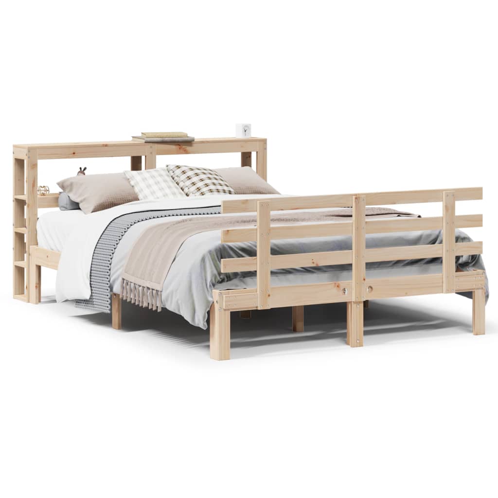 sengeramme med sengegavl 120x190 cm massivt fyrretræ