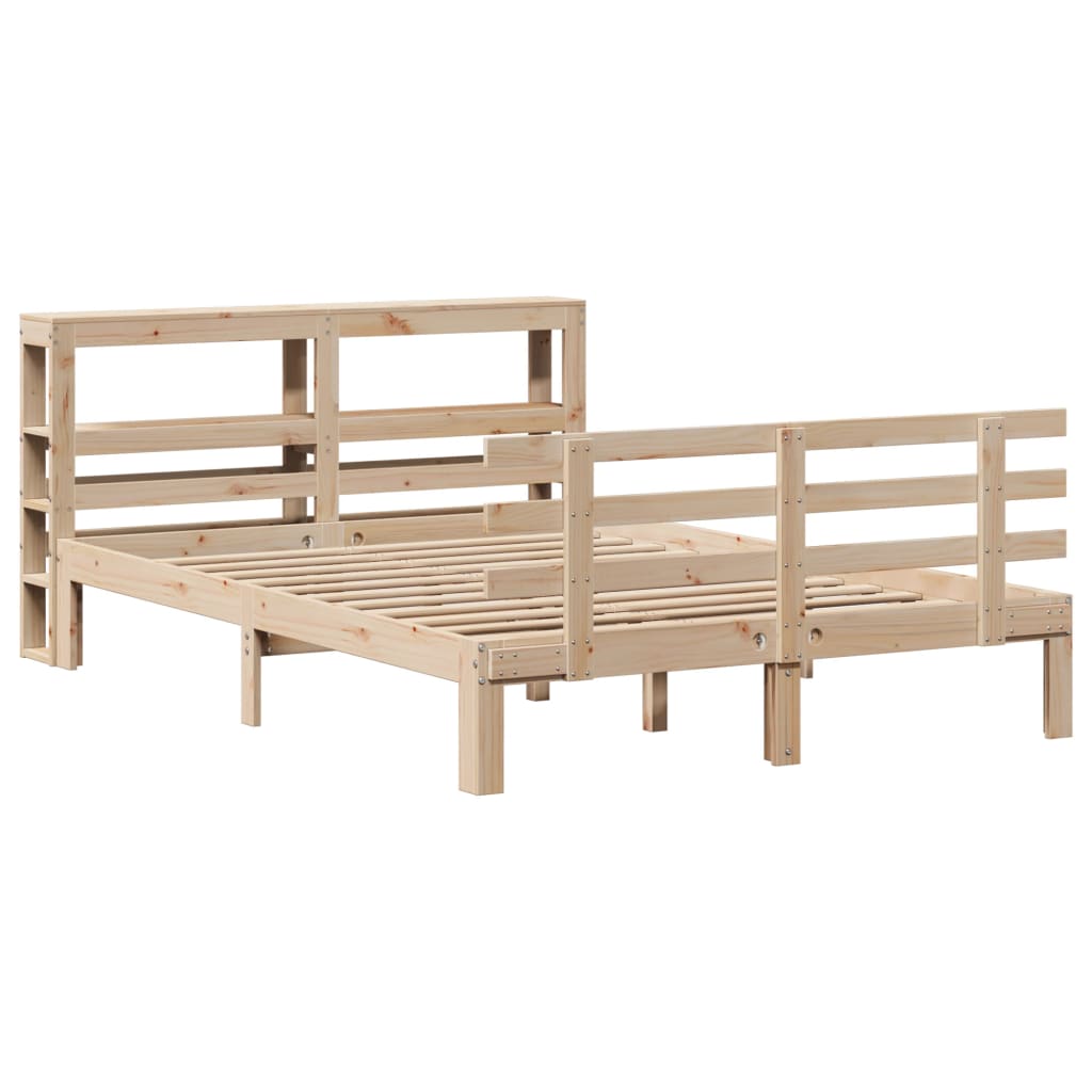 sengeramme med sengegavl 120x190 cm massivt fyrretræ