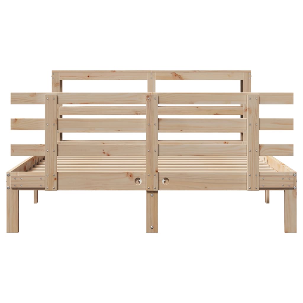 sengeramme med sengegavl 120x190 cm massivt fyrretræ