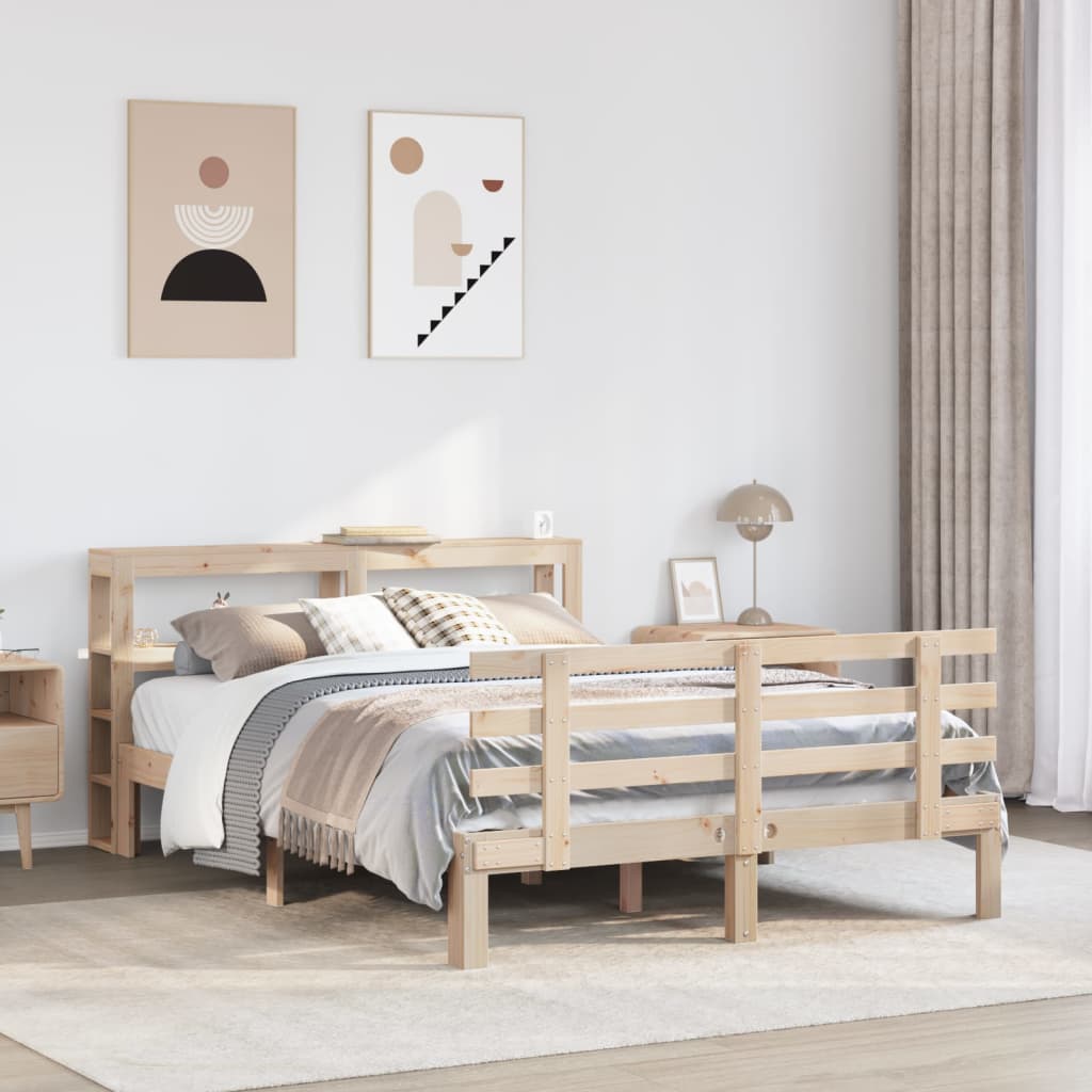 sengeramme med sengegavl 120x190 cm massivt fyrretræ