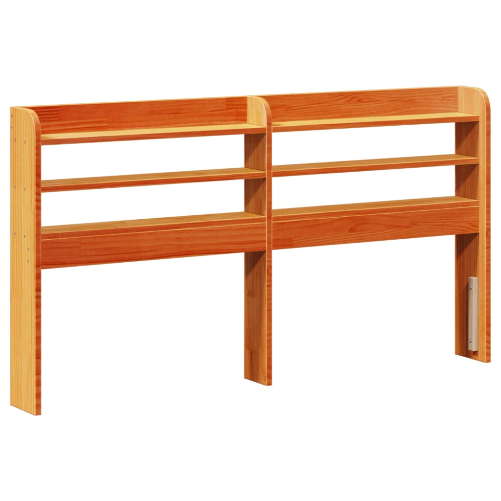 sengeramme med sengegavl 135x190 cm massivt fyrretræ gyldenbrun