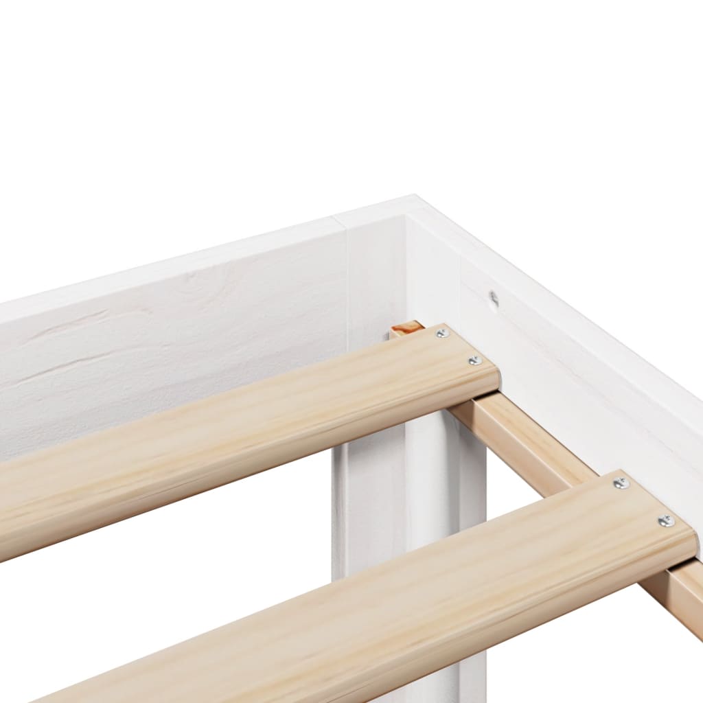 Sengeramme med hovedgærde uden madras Hvid 100x200 cm