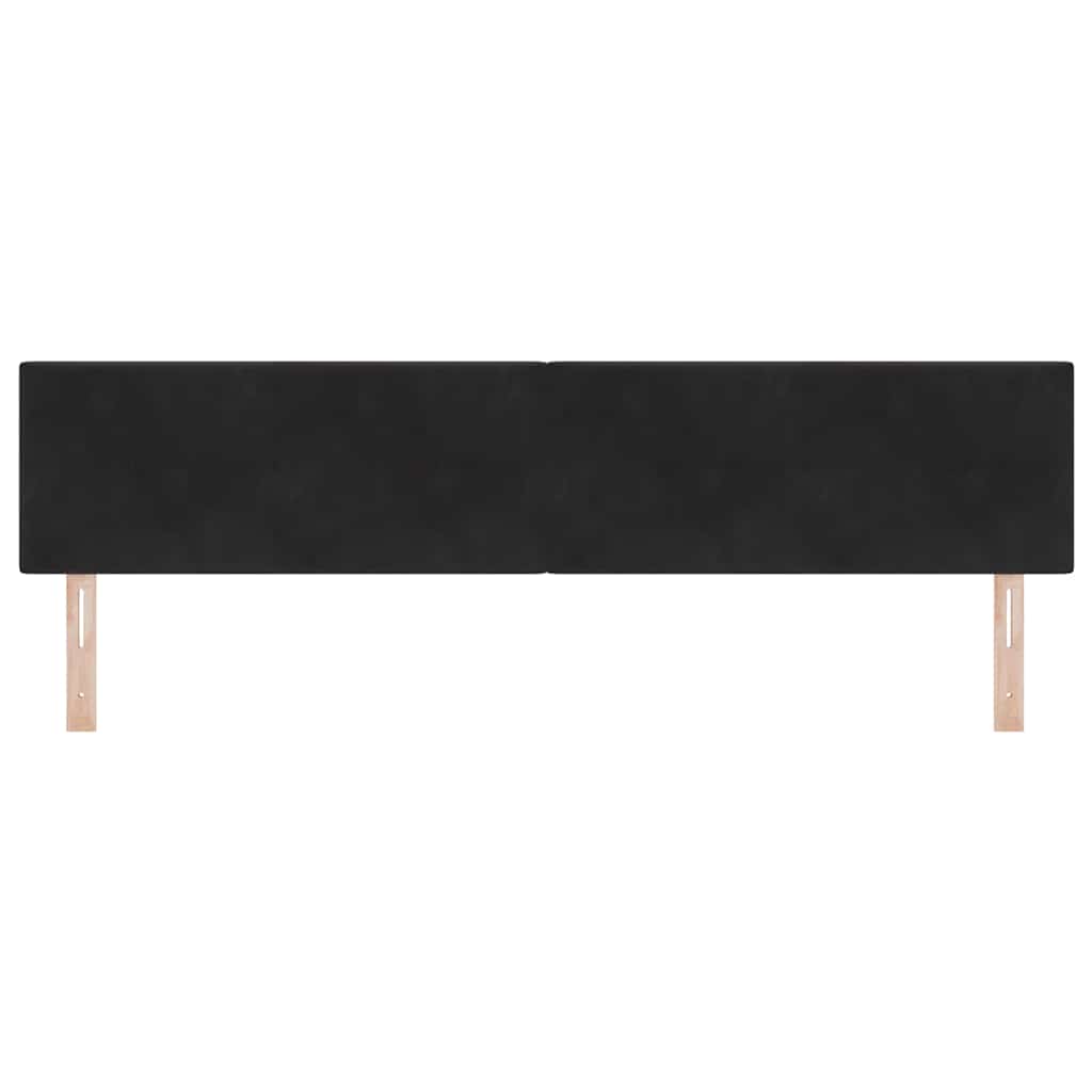 LED sengegavl med LED-lysstrimler Sort 200 cm Fløjl