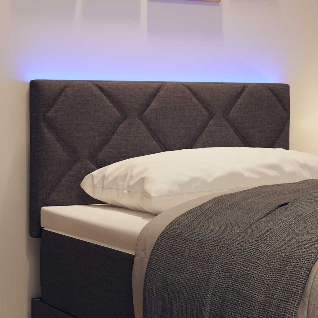 LED sengegavl Brun Stof