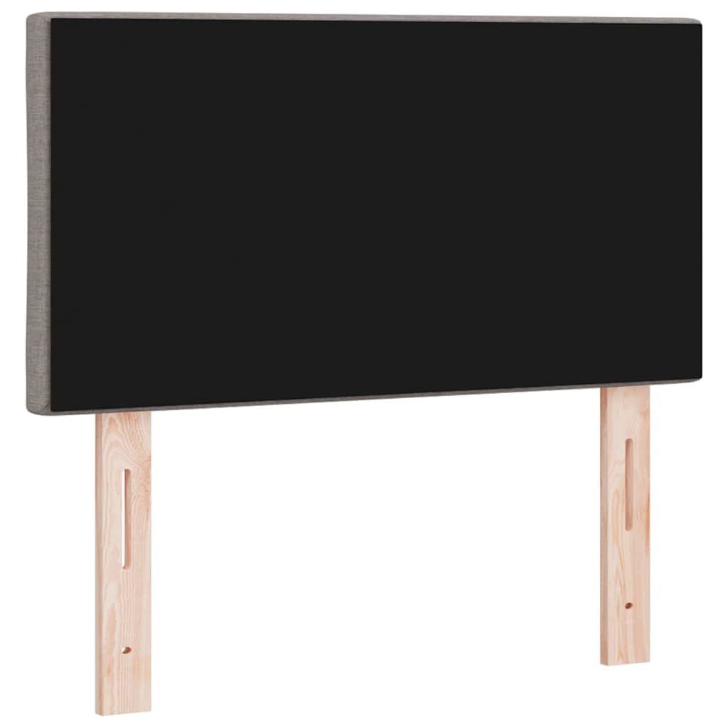 LED sengegavl Gråbrun Stof