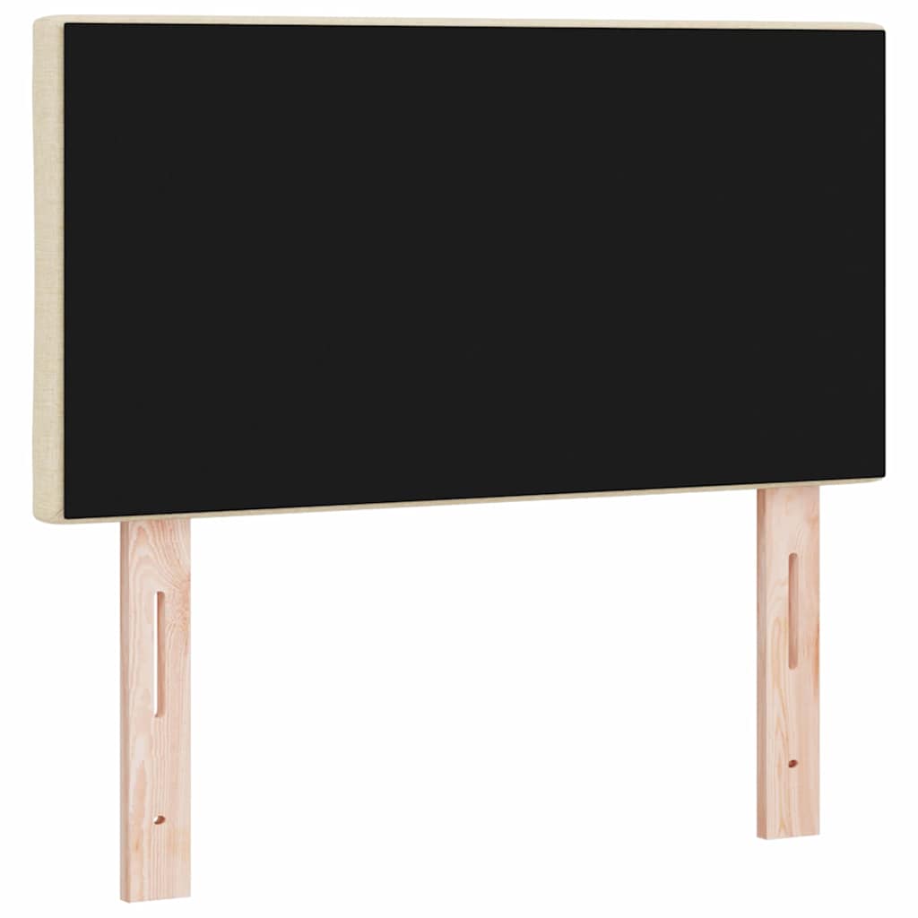 LED sengegavl Creme Stof