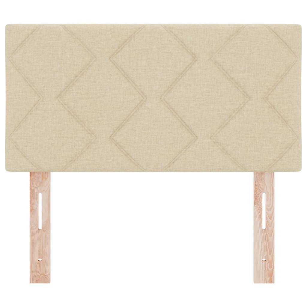 LED sengegavl Creme Stof