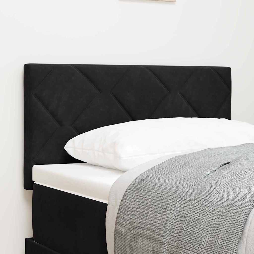 LED sengegavl Sort 80 cm Fløjl