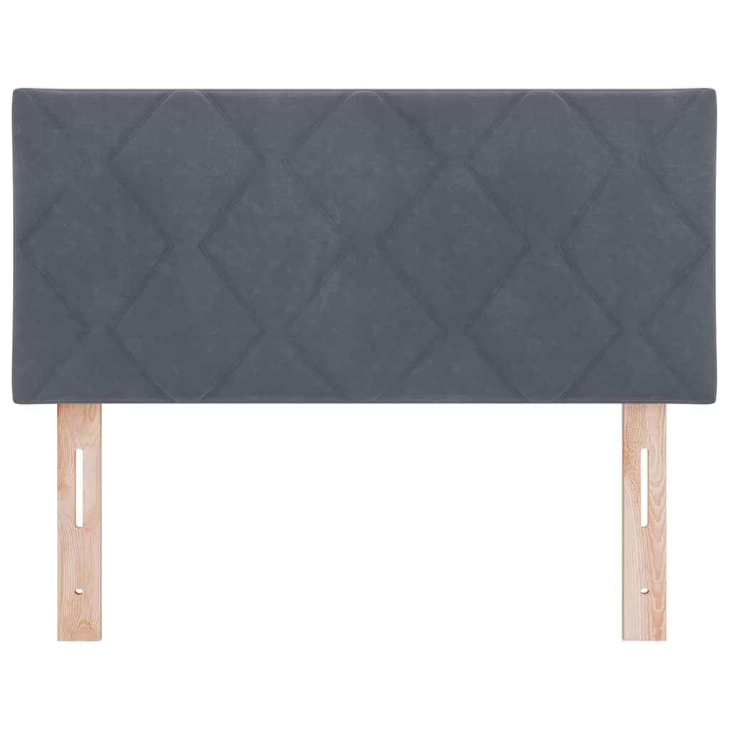 LED sengegavl Mørkegrå 90 cm Fløjl