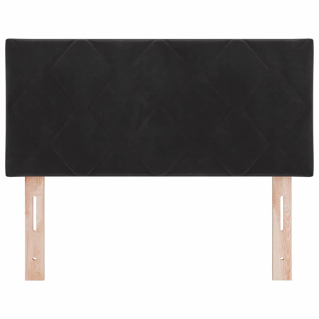 LED sengegavl Sort 90 cm Fløjl