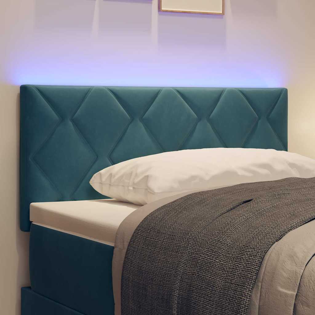LED sengegavl Mørk blå 90 cm Fløjl